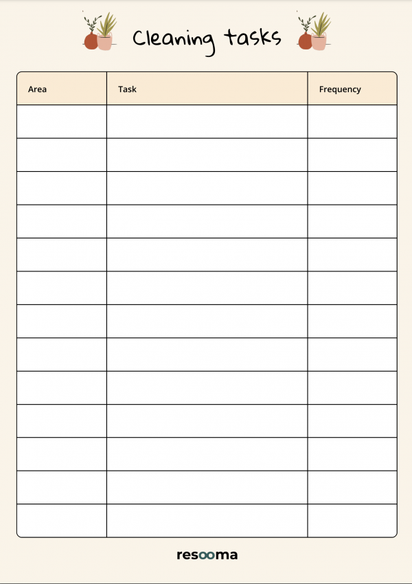 cleaning rota template