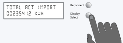 How to read a smart meter with 2 buttons to the right of the screen