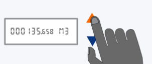 How to read a smart meter with orange and blue arrow buttons